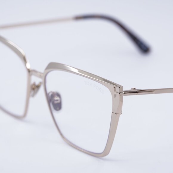 Tom Ford FT5945-B 028 Eyeglasses Gold 56mm Square Frame, Blue Light Block Lenses - Picture 3 of 10